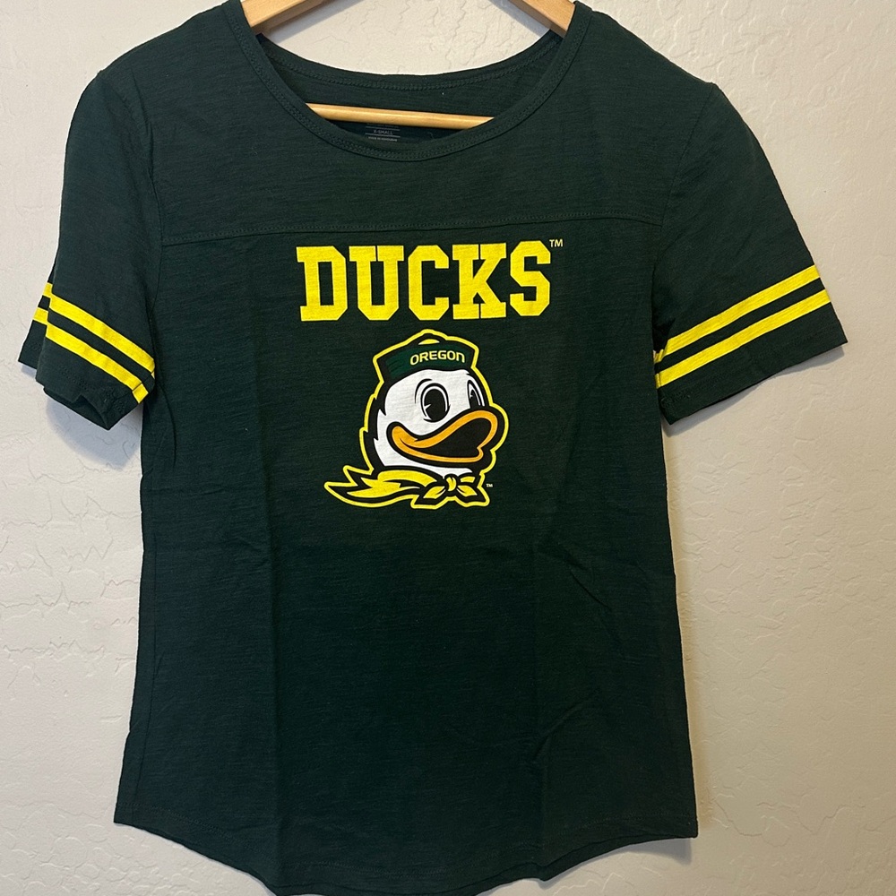 Ducks Women's Green Short Sleeve Tee